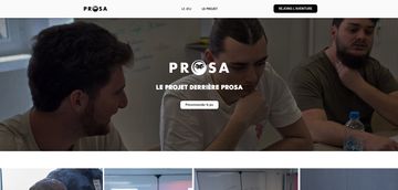 Page de présentation du projet et de l’équipe sur le site PROSA.